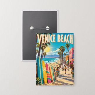 Venice Beach California Farbige Surfboards Poster Button