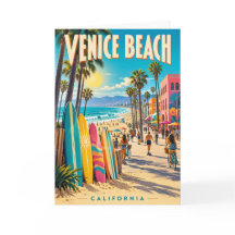 Venice Beach California Farbige Surfboards Poster