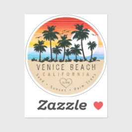Venice Beach California Retro Palmen Souvenir Aufkleber