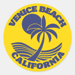 Venice Beach California Runder Aufkleber
