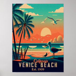 Venice Beach California Sonnenuntergang Souvenirs Poster