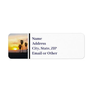 Venice Beach California Sunset Souvenir Label