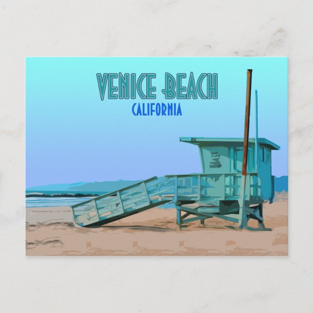 Venice Beach California Vintag Postkarte (Vorderseite)