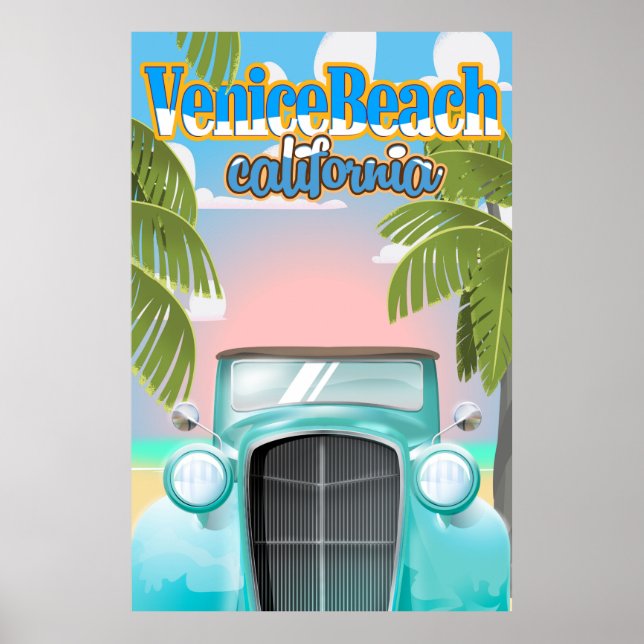 Venice Beach California Vintage Poster. Poster (Vorne)