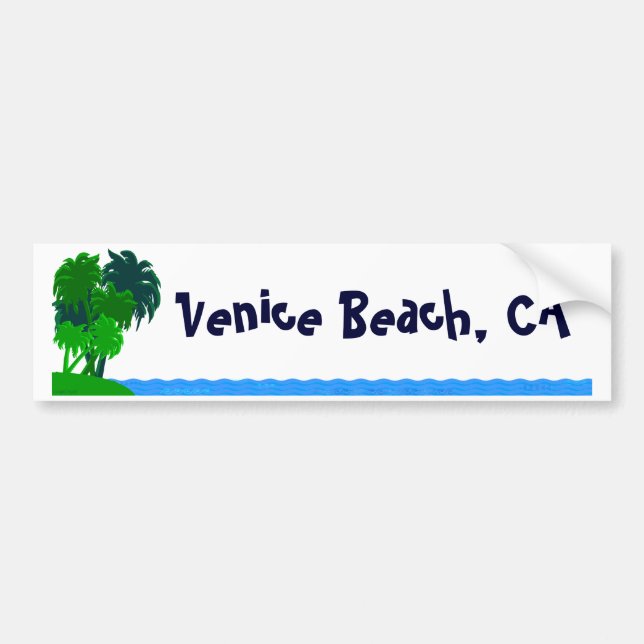 Venice Beach Custom Palm Tree Bumper Sticker Autoaufkleber (Vorne)