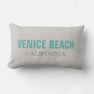 Venice Beach Grau California Throw Kissen
