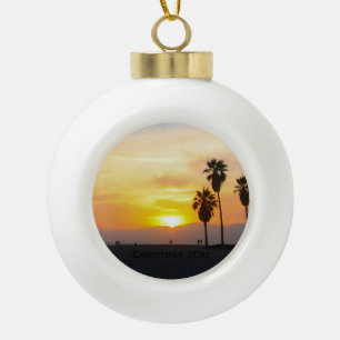 Venice Beach Kalifornien Sonnenuntergang Souvenir Keramik Kugel-Ornament