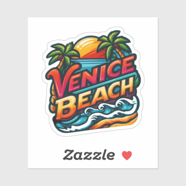 Venice Beach, Kalifornien, USA Aufkleber (Blatt)