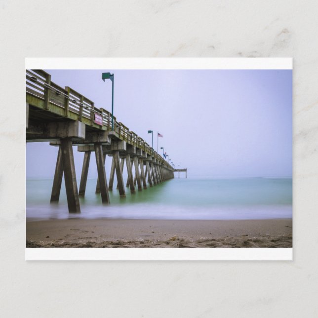 Venice Beach Pier am Foggy Day Postkarte (Vorderseite)