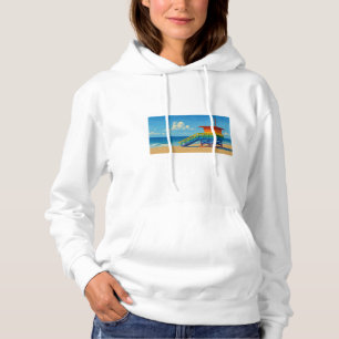 Venice Beach Regenbogen-Rettungsschwimmbadturm Hoodie