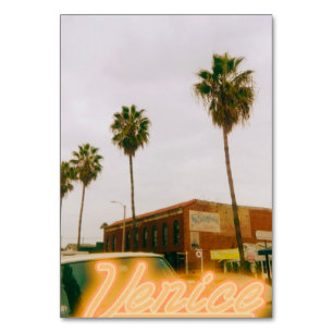 Venice Beach Retro Druck Tischnummer