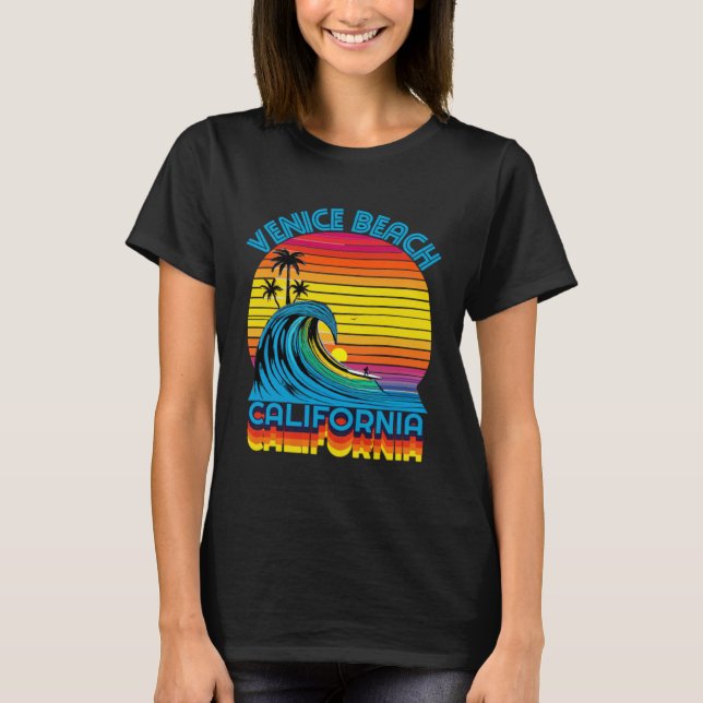 Venice Beach Retro Throwback Surf & Beach Souvenir T-Shirt (Vorderseite)