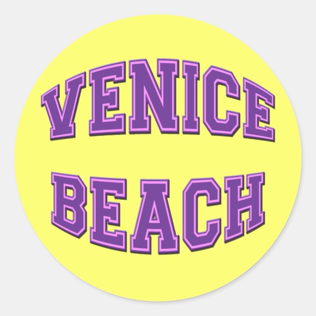 VENICE BEACH RUNDER AUFKLEBER (Vorderseite)