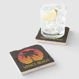 Venice Beach Sunset (Kalifornien) Stone Untersetze Steinuntersetzer