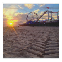 Venice Beach Sunsets Santa Monica Pier Imitat Lein