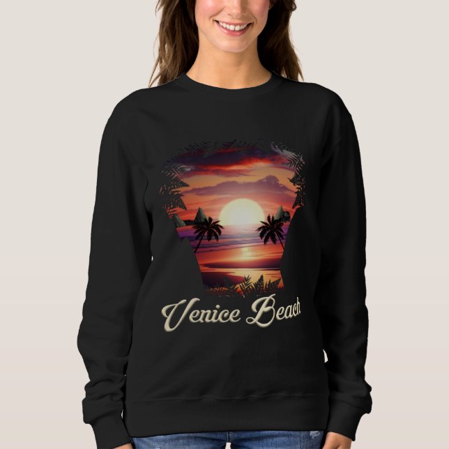 Venice Beach Vibrant Sunset Los Angeles California Sweatshirt (Vorderseite)