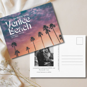Venice Beach Wedding Enregistrer la date Carte pos