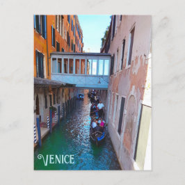 Venice Canal Gondolas Covered Skywalk Palazzos Postkarte