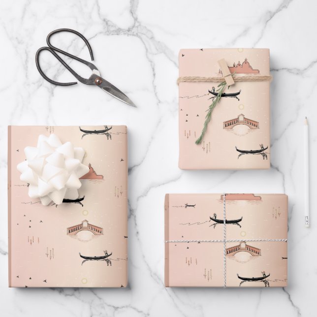 Venice Gondolas Daytime Geschenkpapier Set (Vorderseite)
