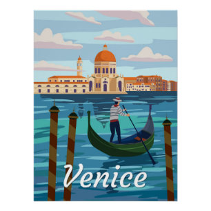 Venice Italia Travel Poster style rétro