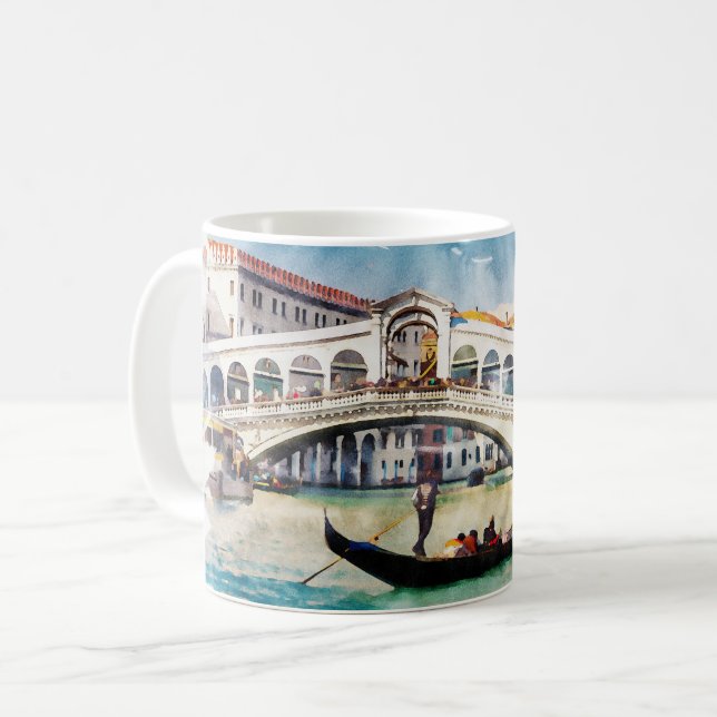 VENICE Italien Schöne Wasserfarben Erde Kunst Kaffeetasse (Vorderseite Links)