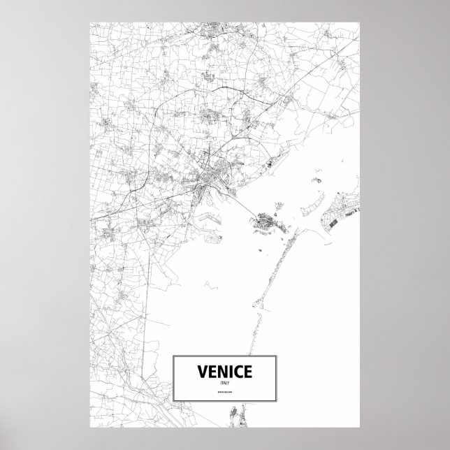 Venice, Italy (black on white) Poster (Vorne)