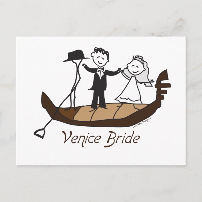 Venice Italy Bride Postkarte (Vorderseite)