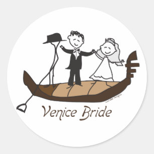 Venice Italy Bride Runder Aufkleber