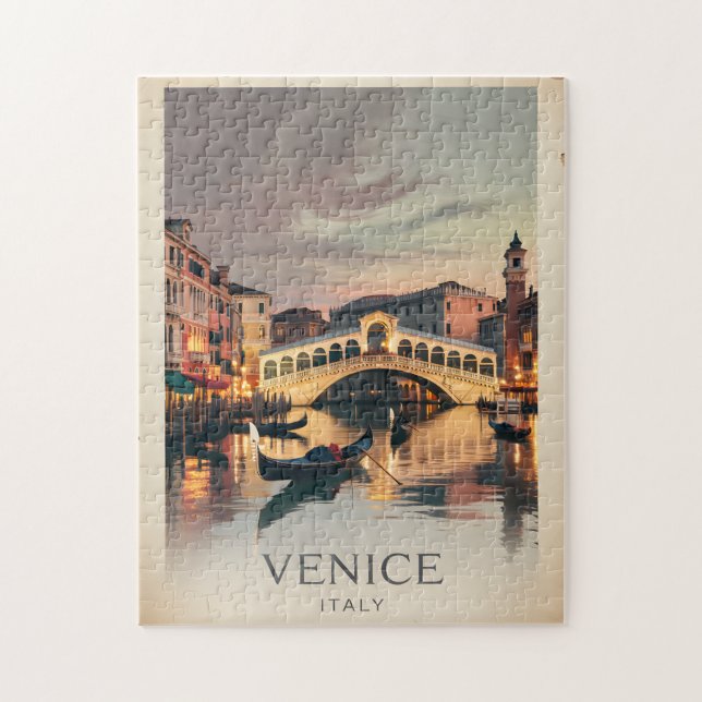 Venice Italy Rialto Bridge Vintage Twilight Rustic (Vertikal)