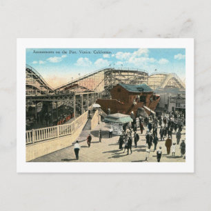 Venice, Kalifornien Vergnügungen an der Pier Vinta Postkarte