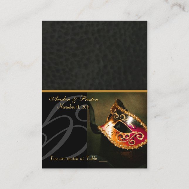 Venice Masquerade Mask Platzkarte Business Card (Vorderseite)