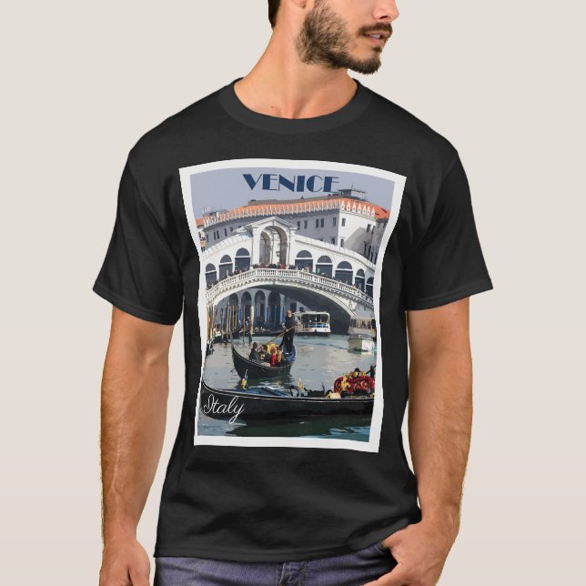 Venice Retro Poster T-Shirt (Vorderseite)