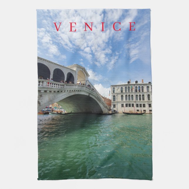 Venice Rialto Bridge Blick Teetuch Geschirrtuch (Vertikal)