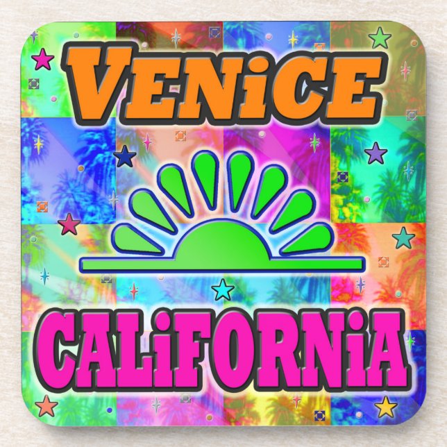 Venice Sun & Palms Coaster Untersetzer (Vorderseite)