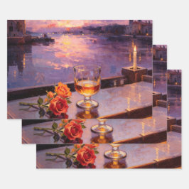 Venice Sunset Whiskey & Roses Geschenkpapier Set