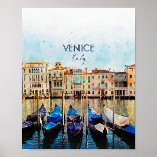 VENICE VENEZIA Aquarell - Italien Reiseandenken Poster