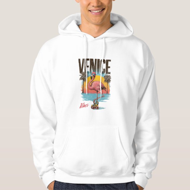 Venice Vibes Flamingo Retro Beach California Tropi Hoodie (Vorderseite)