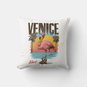 Venice Vibes Flamingo Retro Strand Kalifornien Tro Kissen