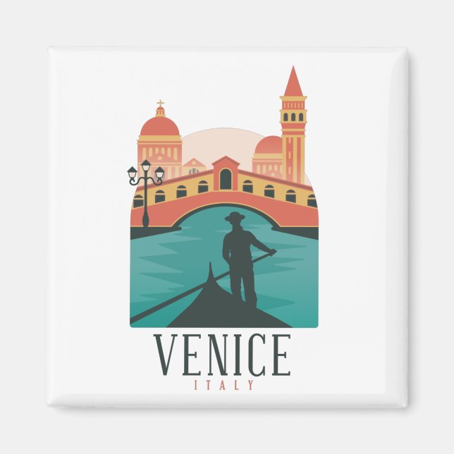 Venice Vintage Reisemagnet Magnet (Vorne)