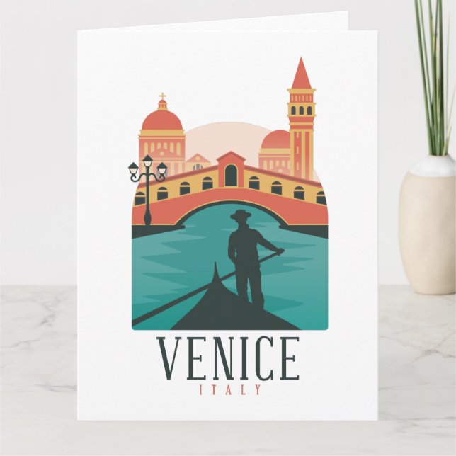 Venice Vintage Travel Karte (Vorderseite)