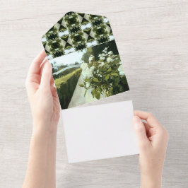 Venicekanäle grüne Rosen gefaltete Karte