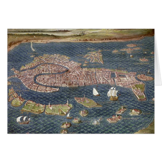 VENISE : CARTE, XVIème siècle (Devant horizontal)