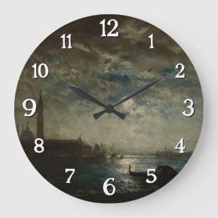 Venise et le Campanile au Clair de Lune Große Wanduhr