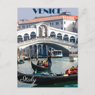 Venise, Italie Gondola Boat Vintage voyage Carte p
