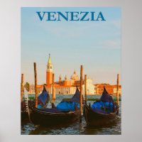Venise, Italie Poster Vintage voyage de la Gondola