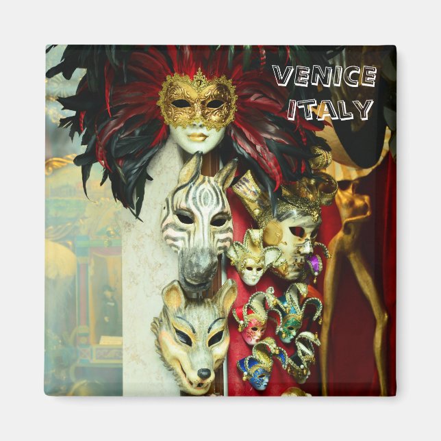 Venise, Masques de Carnaval - Italie (Frigo Magnet (Devant)