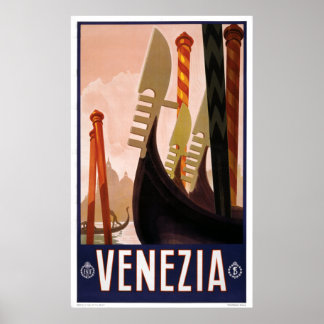 Venise - Poster de voyage italien Vintage