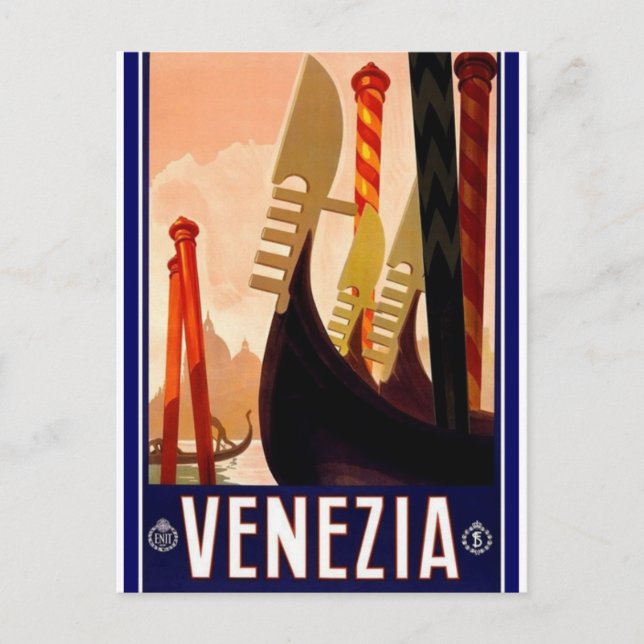 Venise Vintage Carte postale italienne Poster (Devant)