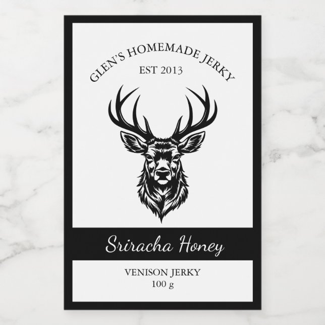 Venison Deer Jerky Food Packaging Label Lebensmitteletikett (Einzelnes Label)