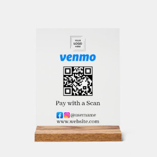 Venmo-Acryltisch-Schild Kontaktlose Zahlung Acrylschild